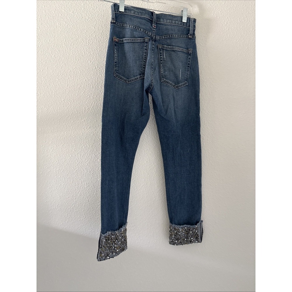 A.O.L.A by alice + olivia You Look Amazing Blue Jeans Sequin‎ Studded Cuff 24 - Picture 6 of 16
